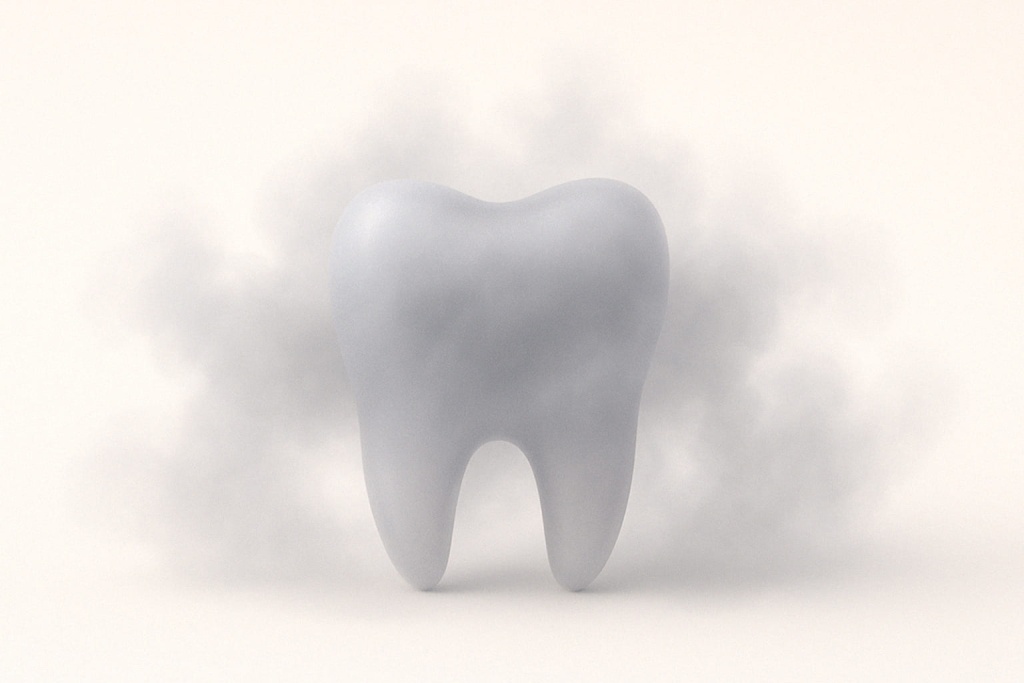 Зуб стал серым