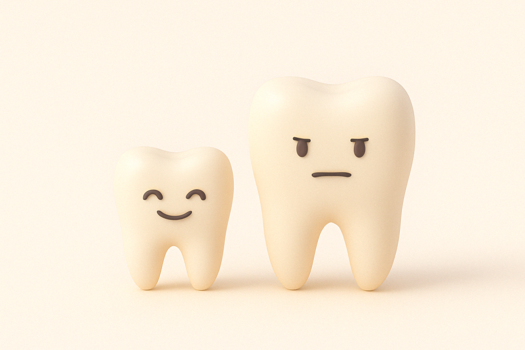 Как отличить молочный зуб от коренного